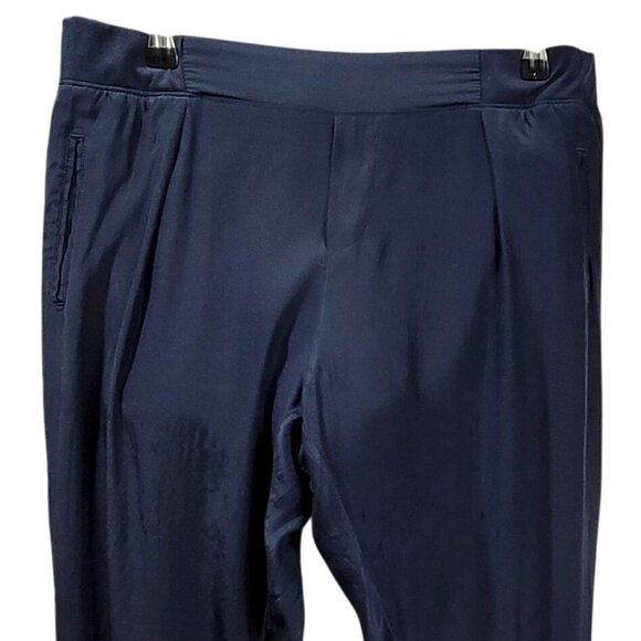ATM Anthony Thomas Mellilo Silk Joggers Pants L Blue FLAW - Picture 2 of 9